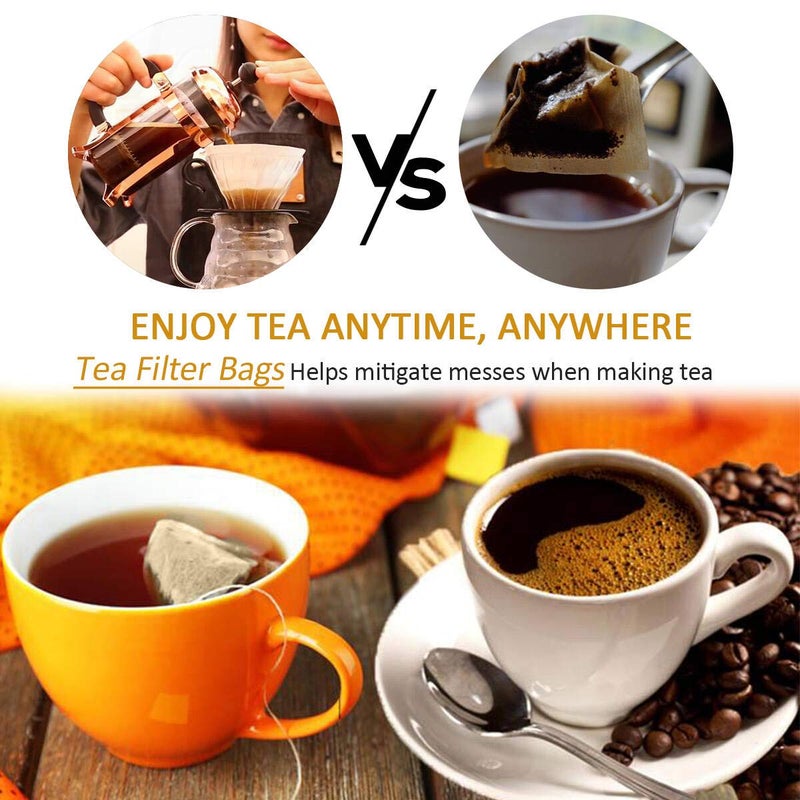 Angooni 300PCS Disposable Tea Filter Bags with Drawstring | 100% Natural & Safe Loose Leaf Tea Empty Tea Bags, 1-Cup Capacity - Image 2